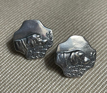 Load image into Gallery viewer, Earrings, Tyrolean Hound in sterling silver w sterling silver posts

