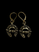Load image into Gallery viewer, Earrings, Antique Hunt Designs Lucky Fox &amp; Shoe, in Yellow Bronze
