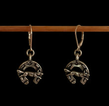 Load image into Gallery viewer, Earrings, Antique Hunt Designs Lucky Fox &amp; Shoe, in Yellow Bronze
