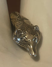 Load image into Gallery viewer, Bracelet, Antique Hunt Designs Exclusive 19th c. Fox &amp; Hound Wrap Style Cuff, in White or Yellow Bronze
