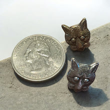 Load image into Gallery viewer, Earrings, “Foxy Face”, in Sterling Silver with sterling silver posts
