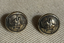Load image into Gallery viewer, Earrings, Polo Ponies in Yellow Bronze w Sterling Silver Posts

