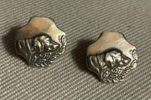 Load image into Gallery viewer, Earrings, Tyrolean Hound in Yellow Bronze w sterling silver posts

