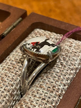 Load image into Gallery viewer, Ring, Jumping Hunter Painted Crystal in Sterling Silver, Sz 7.75
