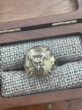 Load image into Gallery viewer, Ring - Bronze Fox Mask, Brush &amp; Hunt Whip Medallion in Bronze Setting, size 5.75
