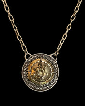 Load image into Gallery viewer, Necklace, Fabulous Bronze Huntsman set in detailed Sterling Silver Bezel on Sterling Twist Paper Clip Chain
