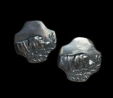 Load image into Gallery viewer, Earrings, Tyrolean Hound in sterling silver w sterling silver posts
