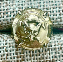 Load image into Gallery viewer, Ring - Bronze Fox Mask, Brush &amp; Hunt Whip Medallion in Bronze Setting, size 5.75
