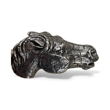 Load image into Gallery viewer, Bronze Horse Head Pendant Necklace - AH Designs Exclusive - on Gold Plated “Watch Chain” 24 inches.
