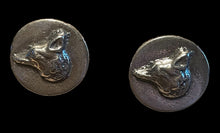 Load image into Gallery viewer, Earrings, Antique Hunt Designs Fox Profile Post Earrings, in Sterling Silver w sterling silver posts
