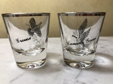 Load image into Gallery viewer, Bar/Tableware Shot Glasses, Vintage Pair Of Gamebirds, Canada Goose &amp; Grouse
