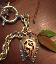 Load image into Gallery viewer, Bracelet, AH designed 19th c 9 kt gold stag charm bracelet
