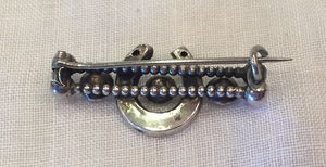 Stock Pin-Brooch, Mid 1800's Sterling horse shoe pin w "paste" diamonds, perfect for Dressage