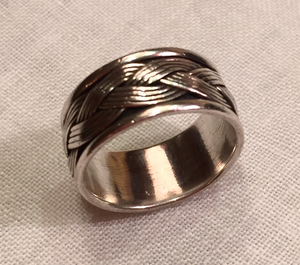 Ring, Braided wire style Sterling band ring