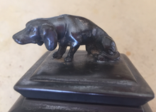 Load image into Gallery viewer, Desk Inkwell w Bassett Hound lid (circa 1880-1930)
