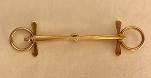 Stock pin, antique 14 kt snaffle bit