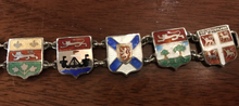 Load image into Gallery viewer, Bracelet, Guilloche enamel on sterling, Canadian shields-coats of arm
