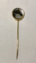 Load image into Gallery viewer, Stickpin, 14 kt, reverse painted horse portrait crystal, fabulous detail
