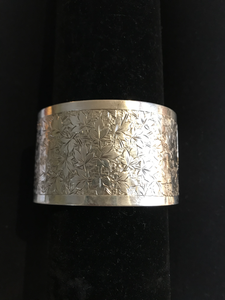 Bracelet, hand engraved sterling, antique, Art Nouveau