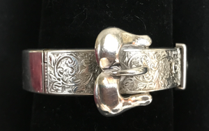 Bracelet, buckle, heart shaped sterling, Victorian style