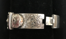 Load image into Gallery viewer, Bracelet, buckle, heart shaped sterling, Victorian style
