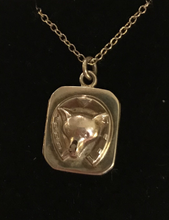 Load image into Gallery viewer, Locket, fox head &amp; horse shoe, sterling 1886
