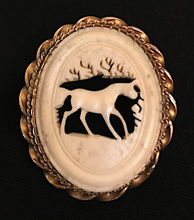 Load image into Gallery viewer, Brooch, carved antler, late 19th c-early 20thc
