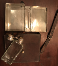 Load image into Gallery viewer, Sandwich Case, Ladies’, English made, glass flask w silverplated nickel, hinged top
