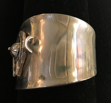 Load image into Gallery viewer, Bracelet, AH Designed Sterling Cuff with 19th c style brooch
