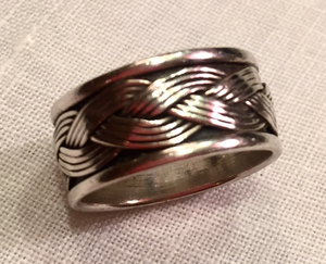 Ring, Braided wire style Sterling band ring