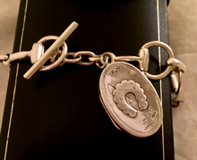 Load image into Gallery viewer, Bracelet, AH designed 19th C Horse Shoe Locket on Sterling Bit links
