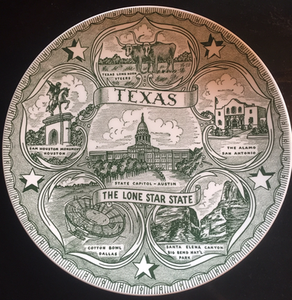 Bar/Tableware or Wall Decoration, Texas Collector's Plate, Vintage