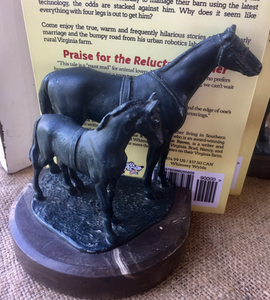 Bookends, Mare & Foal on Marble base
