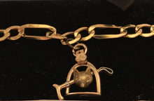 Load image into Gallery viewer, Bracelet, 9 kt with 15 kt gold fox-whip-stirrup charm
