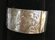 Load image into Gallery viewer, Bracelet, hand engraved floral pattern, sterling 1936
