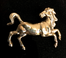 Load image into Gallery viewer, Brooch, horse frolicking, 9 kt gold, hallmarked
