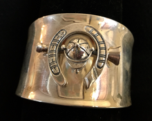 Load image into Gallery viewer, Bracelet, AH Designed Sterling Cuff with 19th c style brooch
