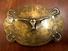 Load image into Gallery viewer, Belt Buckle, classic Texas Longhorn, circa 1950-1980
