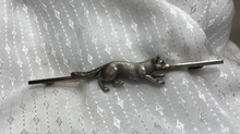 Load image into Gallery viewer, Stock pin, fox on bar pin, vintage, sterling silver
