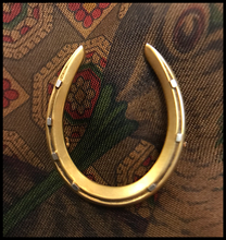 Load image into Gallery viewer, Brooch, antique 1900’s horseshoe, 14 kt yellow &amp; white gold
