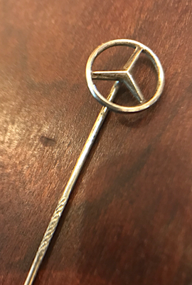 Stickpin, vintage Mercedes ornament, petite, lapel-tie pin