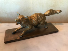 Load image into Gallery viewer, Bronze fox statue, vintage/antique
