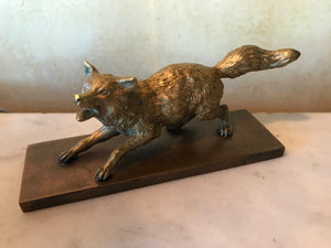 Bronze fox statue, vintage/antique