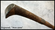 Load image into Gallery viewer, Whip-Crop, Engraved Cap, “Mon aime” (“My friend”), 1900-1945 era
